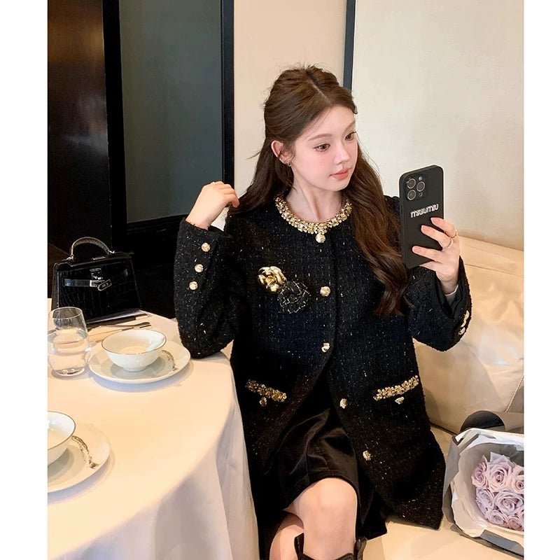 Noir Bijou Dress Coat