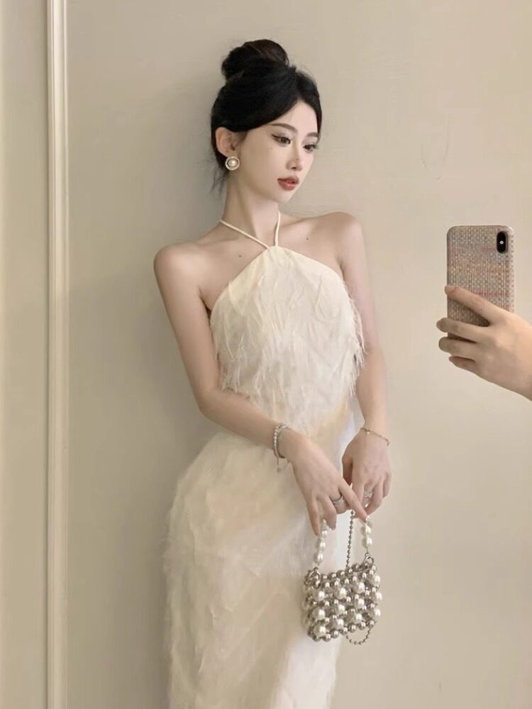 Angel Veil Halter Dress