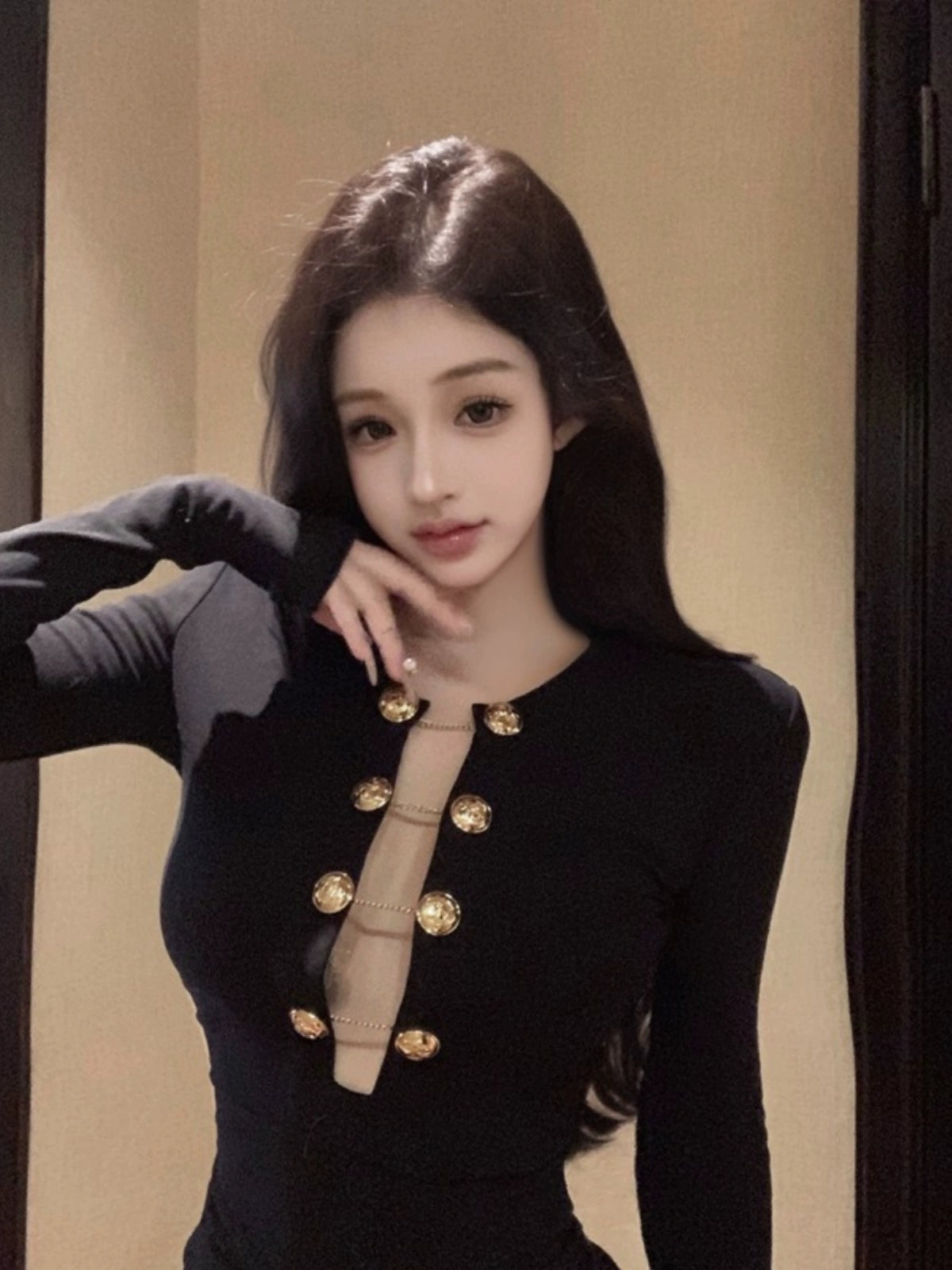 Gilded Chain Knit Top