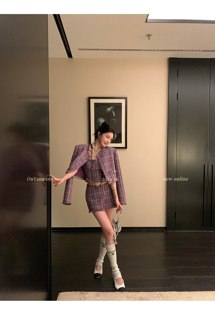 Lavish Amethyst Tweed Set