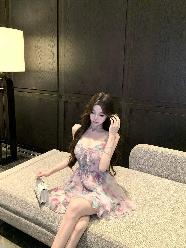Rosy Veil Dress