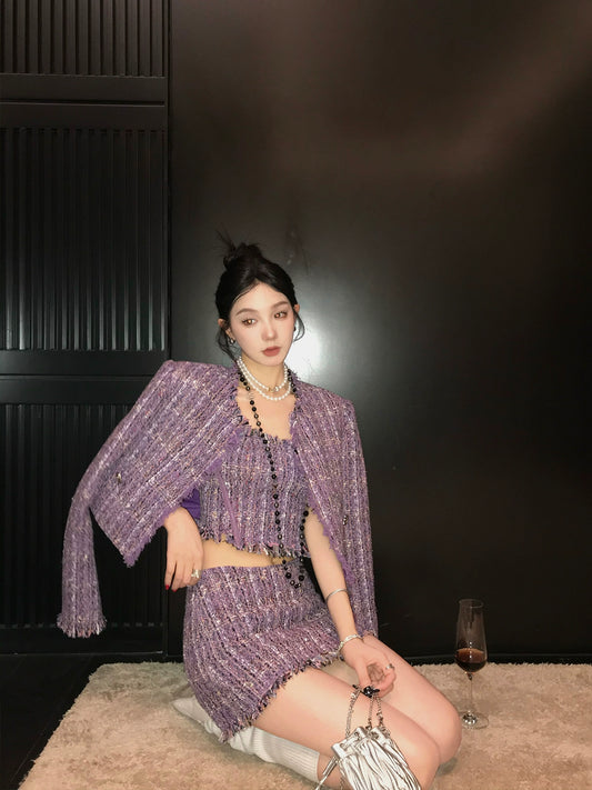 Lavish Amethyst Tweed Set
