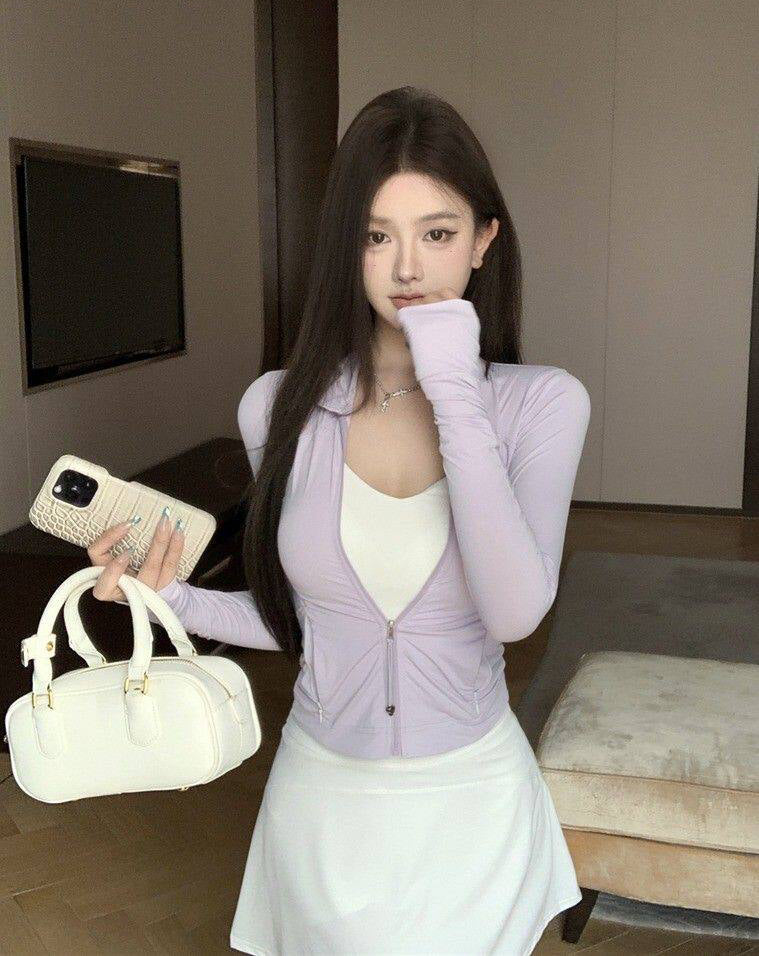 Girly Fit Zip Top
