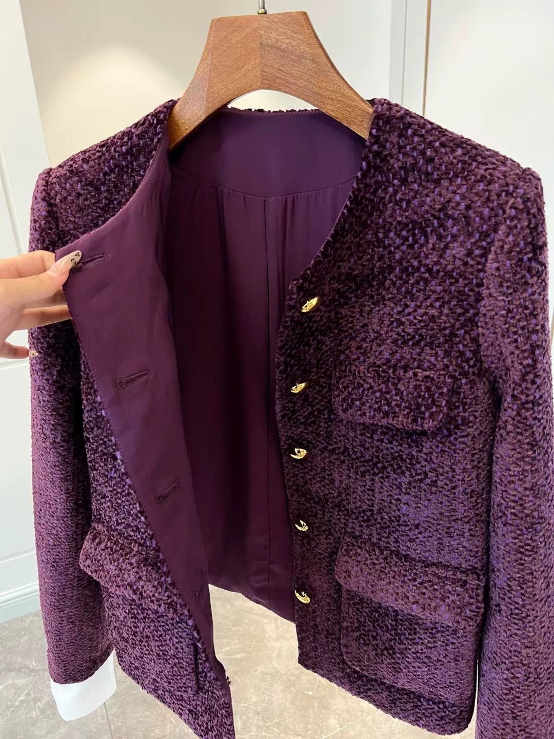 Royal Violet Tweed Jacket