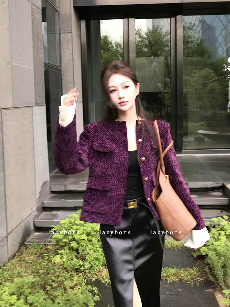 Royal Violet Tweed Jacket