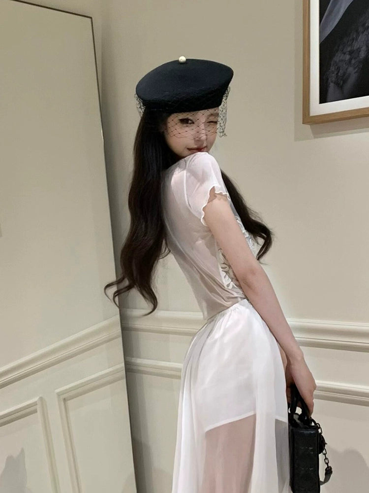 High-end customization! French Hepburn-style mesh pearl beret, feminine temperament, daughter, celebrity, woolen bud hat