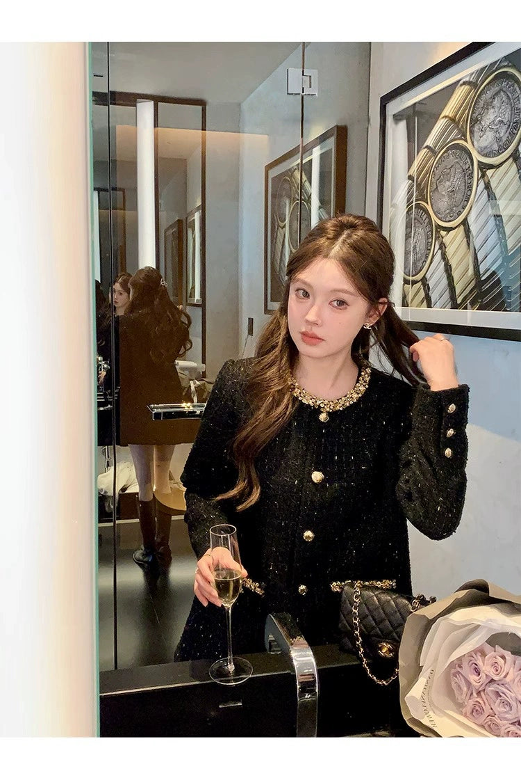 Noir Bijou Dress Coat