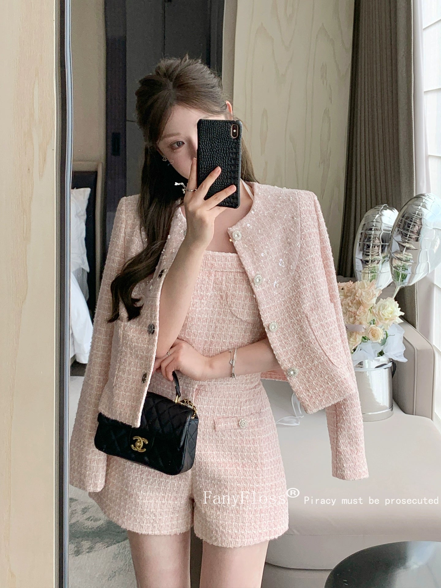 Rose Petal Tweed Set