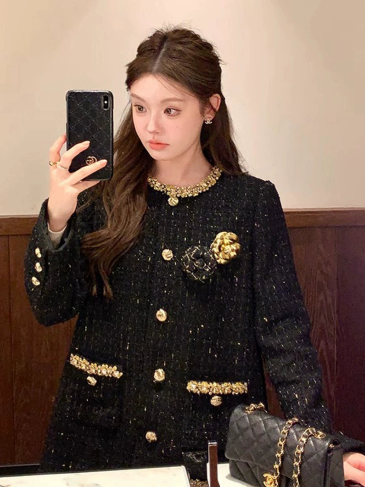 Noir Bijou Dress Coat