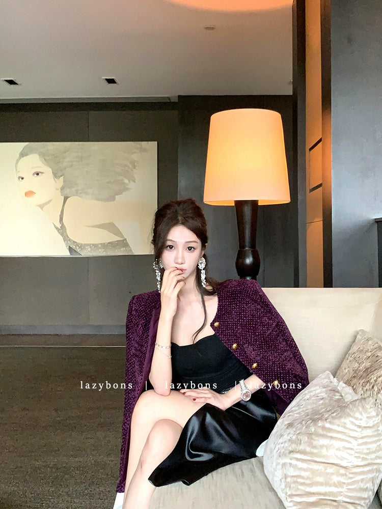 Royal Violet Tweed Jacket