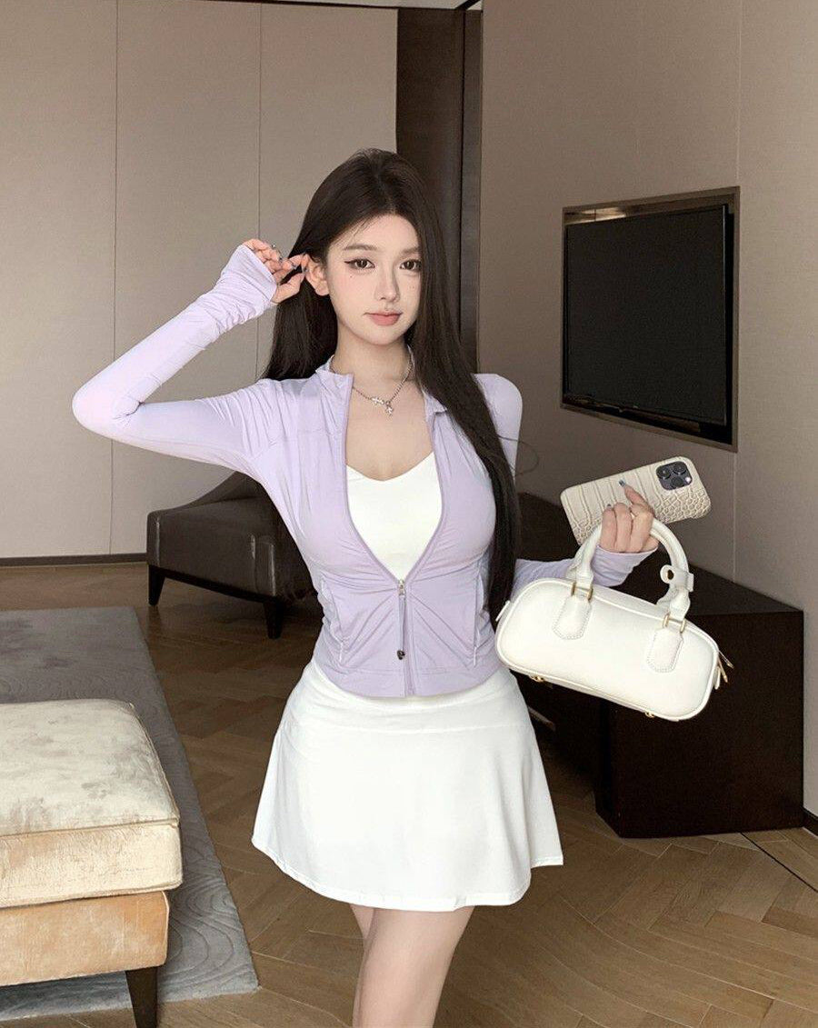 Girly Fit Zip Top
