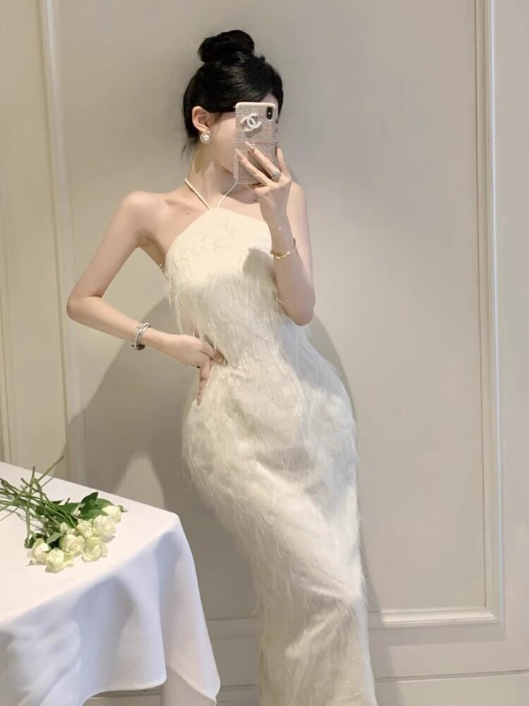Angel Veil Halter Dress