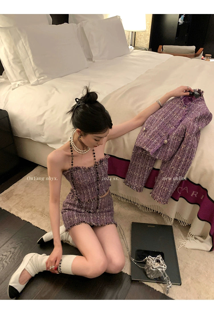 Lavish Amethyst Tweed Set