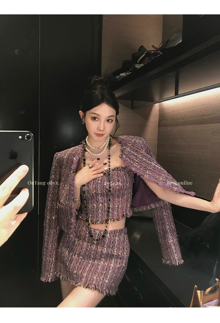 Lavish Amethyst Tweed Set